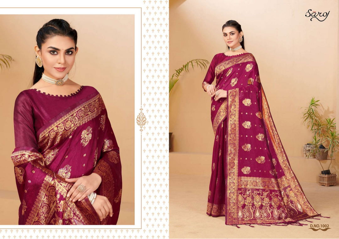 Saroj Andaaz Fancy Festive Wear Designer Cotton Silk Saree Collection